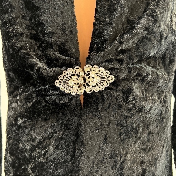 Vtg Connected Crushed Textured Velvet Formal Occasion Evening Jacket Blazer - Picture 2 of 7